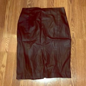 Faux leather pencil skirt